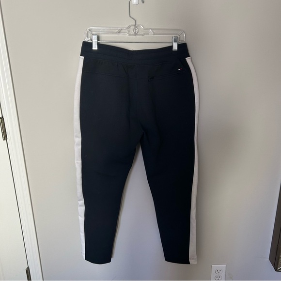Men's Tommy Hilfiger Slim Fit Black with White Stripe Sweatpants Size Small - Picture 6 of 6
